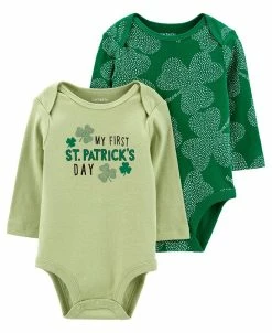 Carter's™ Baby Boys Or Baby Girls First St. Patrick's Day Bodysuits, Pack Of 2