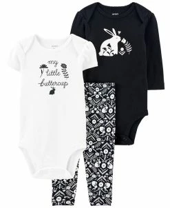 Carter's™ Baby Girls Rabbit Print Pants And Bodysuits, 3 Piece Set