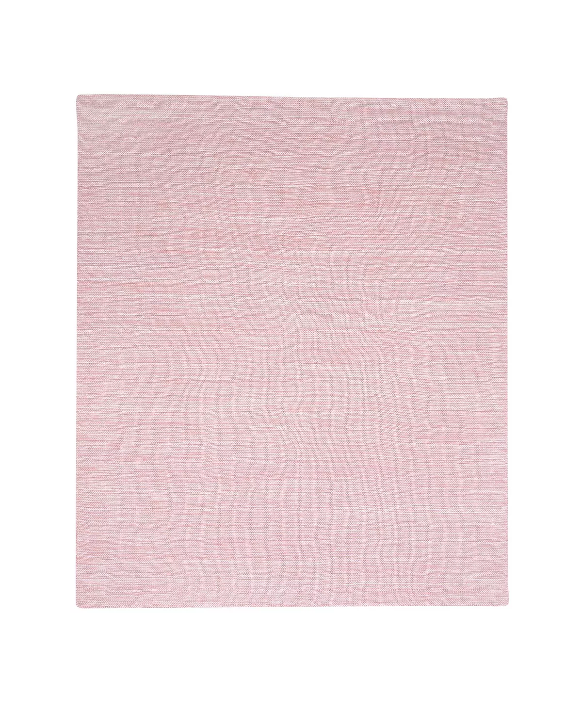 Lambs & Ivy Signature Pink/White 100% Cotton Marl Textured Knit Baby Blanket - Image 3