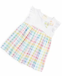 First Impressions Toddler Girls Garden Gingham Knit Dress, Created For Macy's