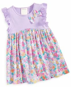 First Impressions Toddler Girls Lavender Fields Knit Dress, Created For Macy's