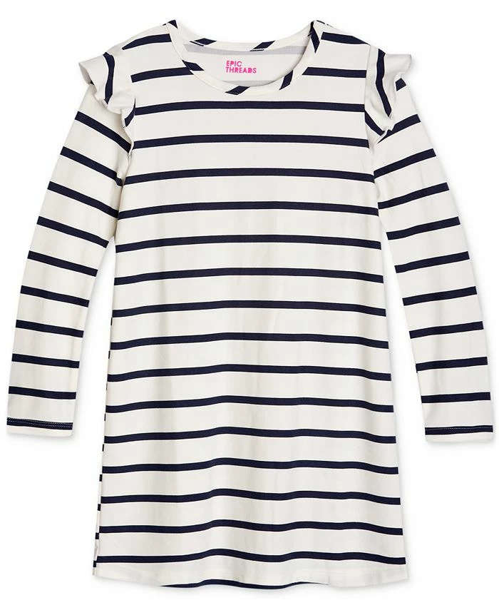 Epic Threads Big Girls Striped Ruffle Dress, Created For Macy's