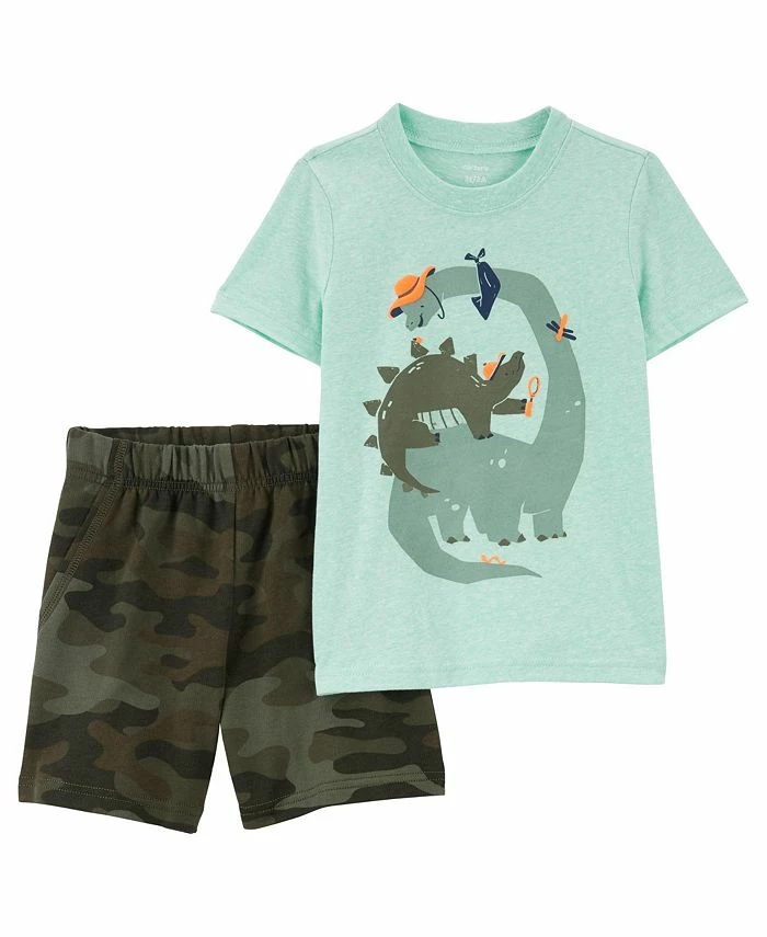 Carter's™ Toddler Boys Dinosaur Snow Yarn T-shirt And Short Set, 2 Piece