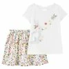 Carter's™ Big Girls Bunny T Shirt And Floral Skirt Set, 2 Piece