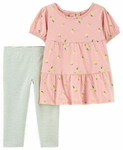 Carter's™ Baby Girls Floral Tiered Top And Leggings, 2 Piece Set