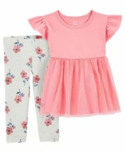 Carter's™ Toddler Girls Tulle Peplum Top And Leggings, 2 Piece Set