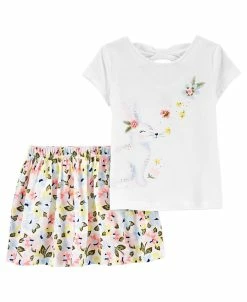 Carter's™ Toddler Girls Bunny T-shirt And Floral Skirt Set, 2 Piece