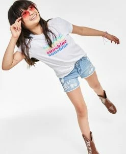 Epic Threads Big Girls Sunshine T-Shirt & Denim Shorts Separates, Created For Macy's