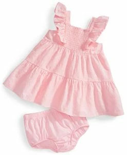 First Impressions Baby Girls Eyelet Tiered Dress, 2 Piece Set, Created For Macy's