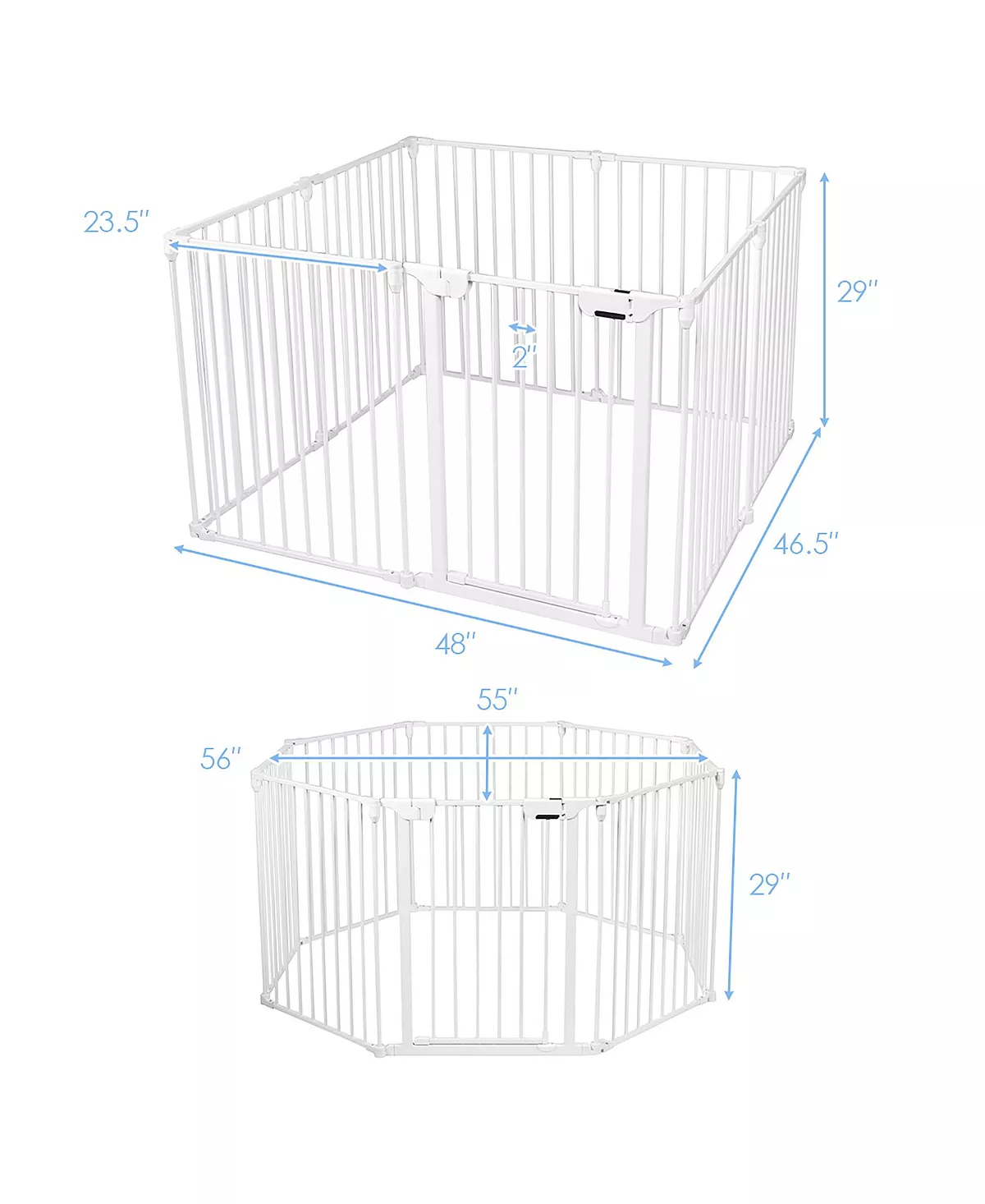 Costway 8 Panel Baby Safe Metal Gate Play Yard Barrier Pet Fence - Image 3