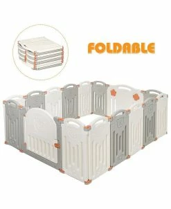 Costway Foldable Baby Playpen 16 Panel Activity Center Safety Play Yard