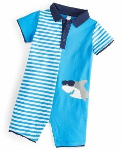 First Impressions Baby Boys Shark Sunny Sunsuit, Created For Macy's