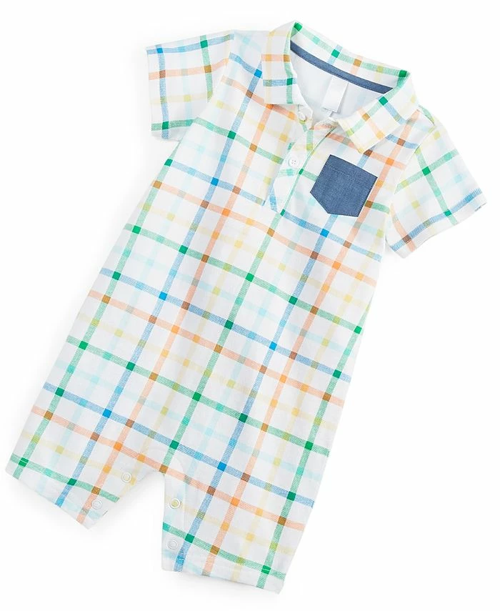 First Impressions Baby Boys Crayon Plaid Sunsuit, Created For Macy's