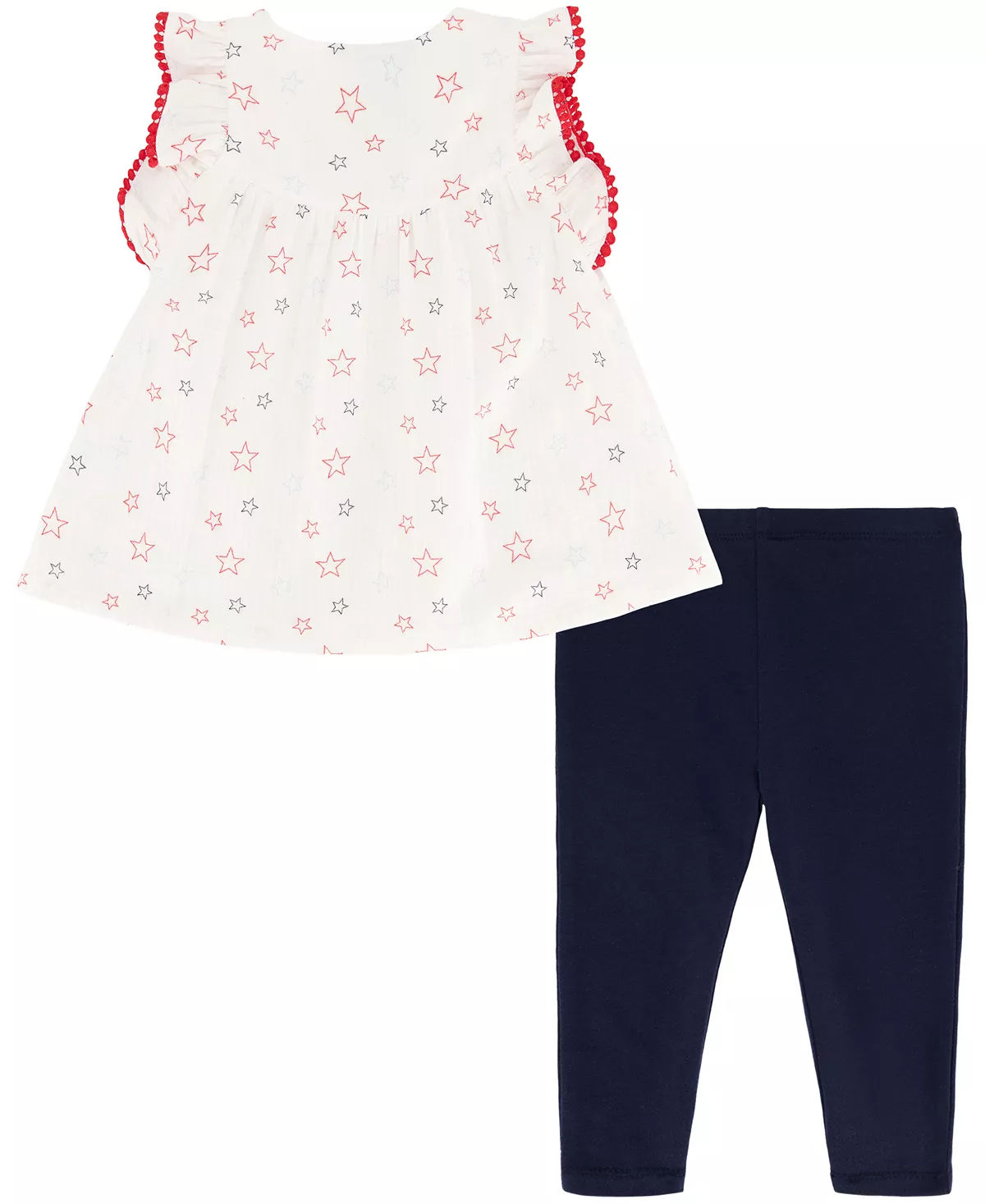 Tommy Hilfiger Baby Girls Signature Stars Muslin Baby Doll And Capri Leggings, 2 Piece Set - Image 2