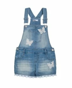 Epic Threads Little Girls Butterfly Denim Shortall, Created For Macy's