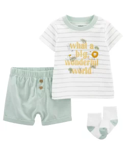 Carter's™ Baby Boys My First Love Shirt, Shorts And Socks, 3 Piece Set