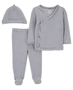 Carter's™ Baby Boys Or Baby Girls Side Snap Cardigan, Pants And Cap, 3 Piece Set