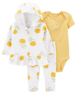Carter's™ Baby Girls My First Love Floral Jacket, Pants, And Bodysuit, 3 Piece Set