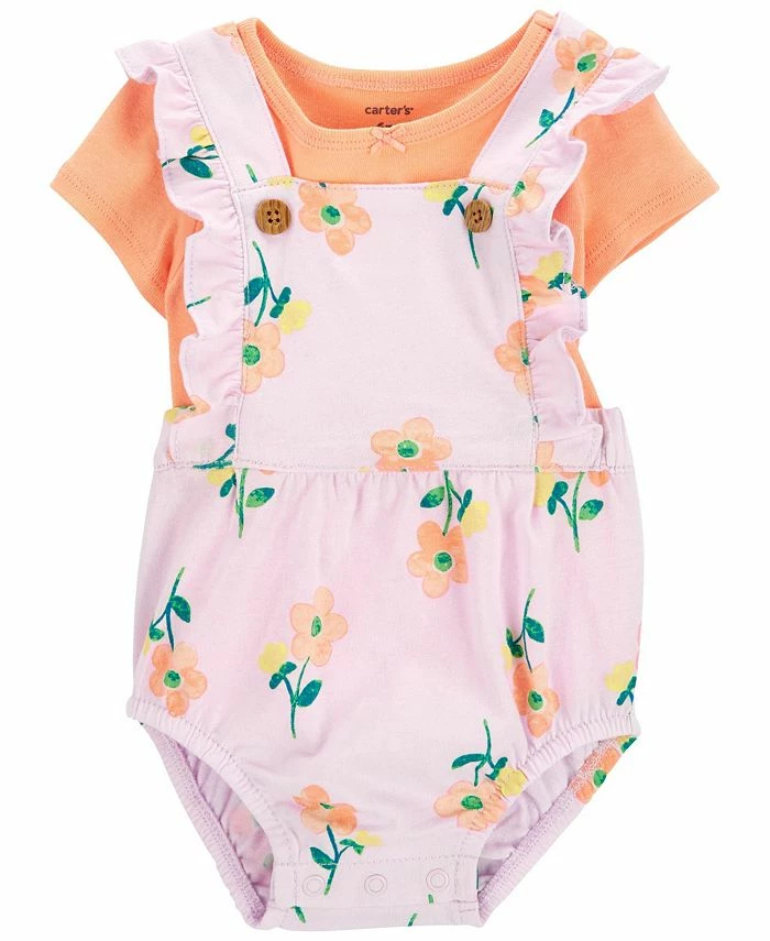 Carter's™ Baby Girls T Shirt And Bubble Coverall, 2 Piece Set