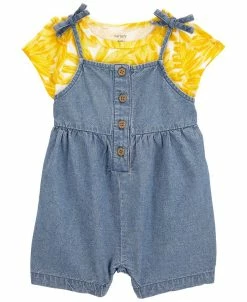 Carter's™ Baby Girls T Shirt And Shortalls, 2 Piece Set