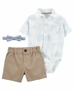 Carter's™ Baby Boys Polo Bodysuit, Shorts, And Bow Tie, 3 Piece Set