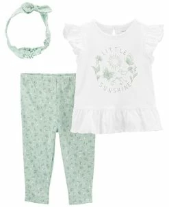 Carter's™ Baby Girls My First Love Top, Pants, And Headband, 3 Piece Set