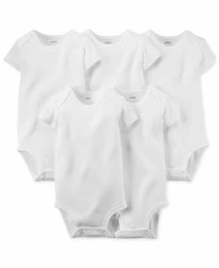 Carter's™ Baby Boys Or Baby Girls Solid Short Sleeve Bodysuits, Pack Of 5