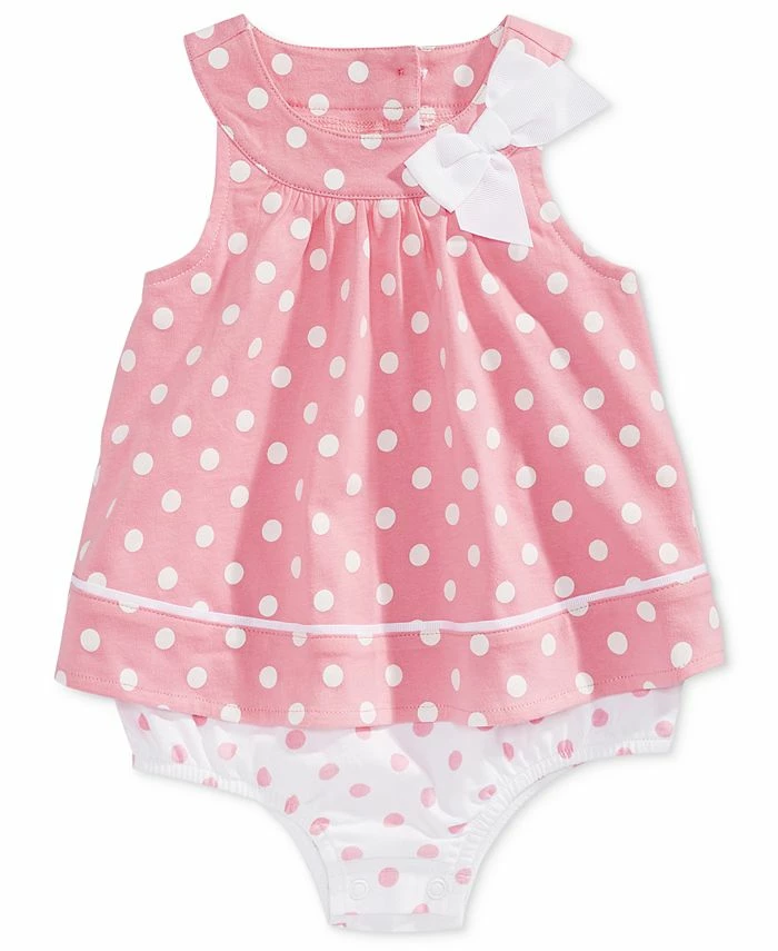 First Impressions Baby Girls Dotted Cotton Sunsuit, Created For Macy's