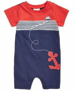First Impressions Baby Boys Cotton Nautical Romper, Created For Macy's